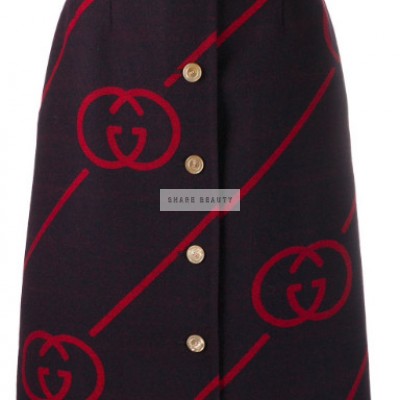 interlocking G reversible wool skirt