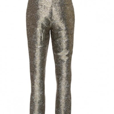Chanel Metallic Lamé Cropped Pants M
