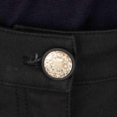 Chanel Wide Leg Pants Black Cotton