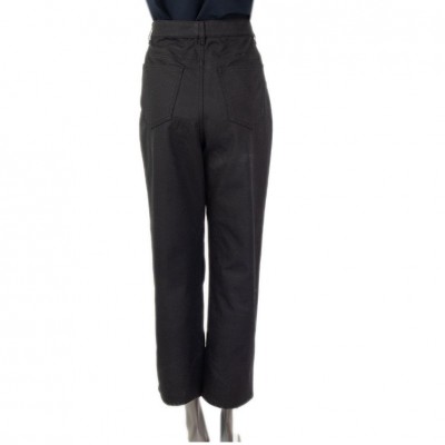 Chanel Wide Leg Pants Black Cotton