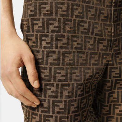 FENDACE FF FLARED JACQUARD PANTS