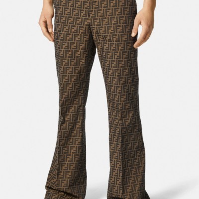FENDACE FF FLARED JACQUARD PANTS