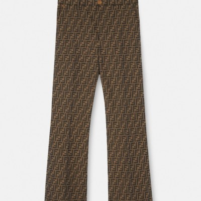 FENDACE FF FLARED JACQUARD PANTS