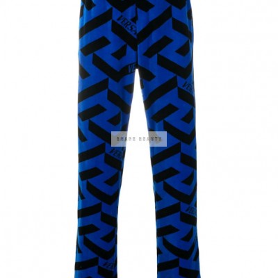 geometric-pattern track pants