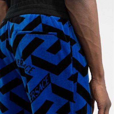 geometric-pattern track pants