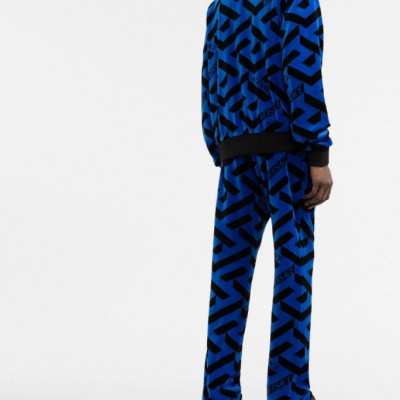 geometric-pattern track pants