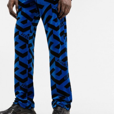 geometric-pattern track pants