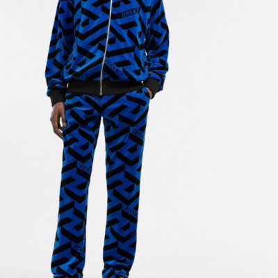 geometric-pattern track pants