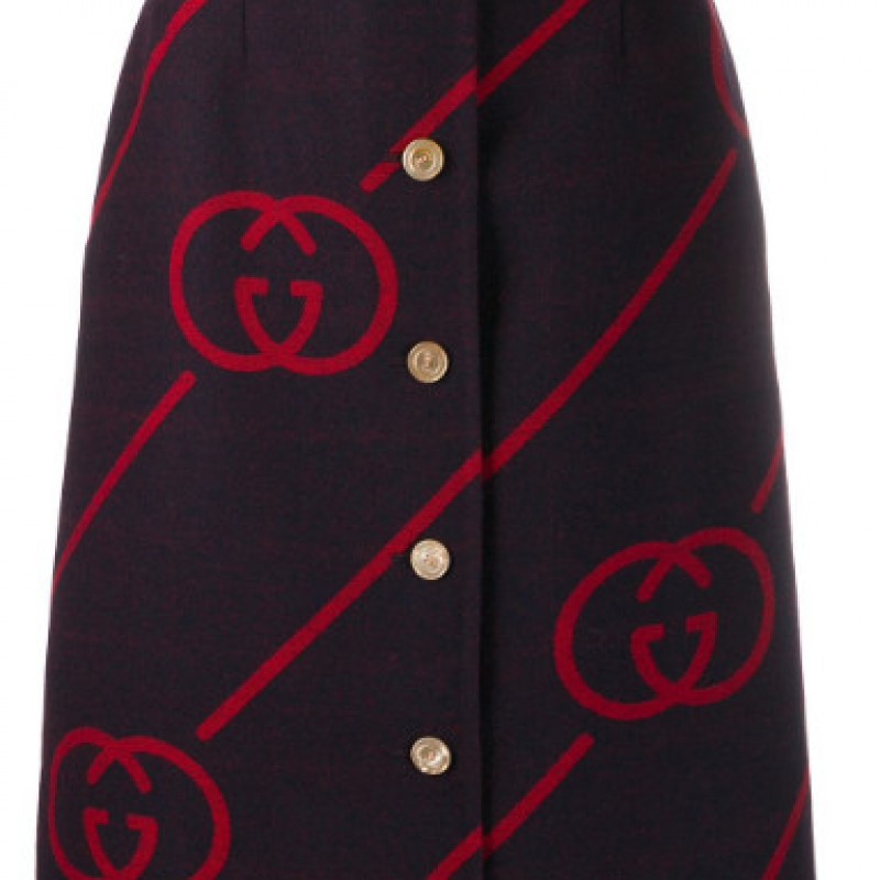 interlocking G reversible wool skirt