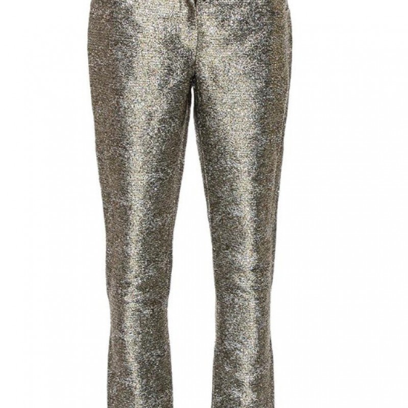 Chanel Metallic Lamé Cropped Pants M