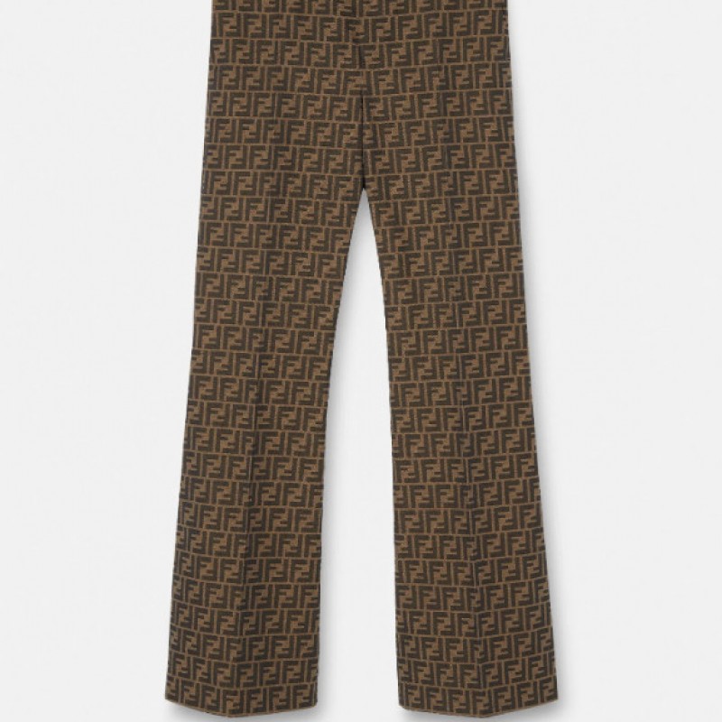 FENDACE FF FLARED JACQUARD PANTS
