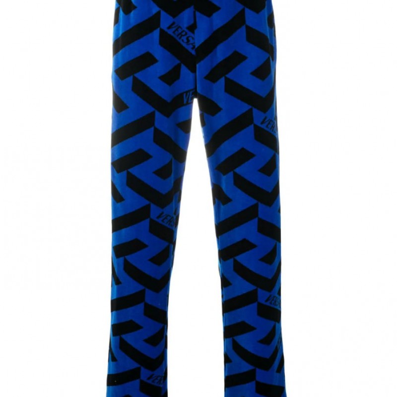 geometric-pattern track pants